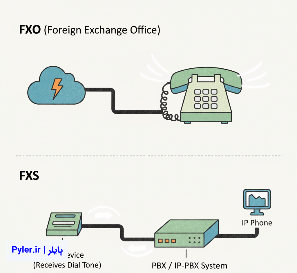 تفاوت FXO و FXS چیست؟ راهنمای کامل درگاه‌های تلفنی و کاربرد آن‌ها در سیستم‌های VoIP